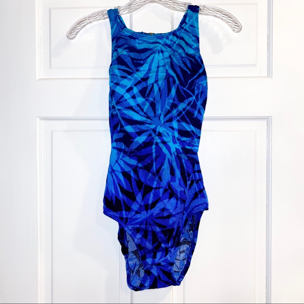 Vintage Blue One Piece Swimsuit